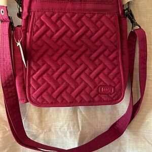 NWT Lug Women's Plum quilted flapper Crossbody Bag